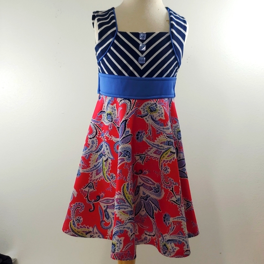 Bonnie Jean striped and Paisley dress size 4